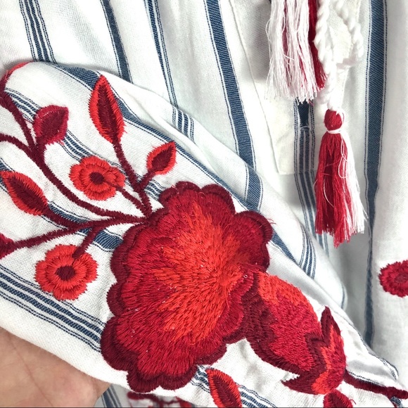 White Cotton Boho Style Oversized Shirt Top - Picture 2 of 4